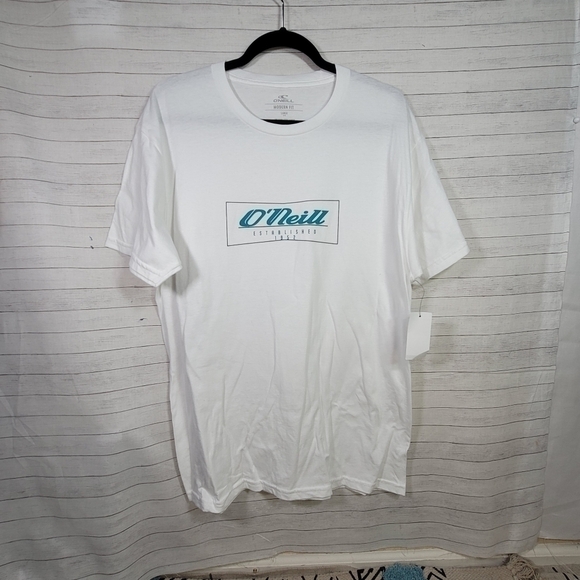O'NEILL WHITE LOGO TSHIRT, sz LARGE - Picture 1 of 8